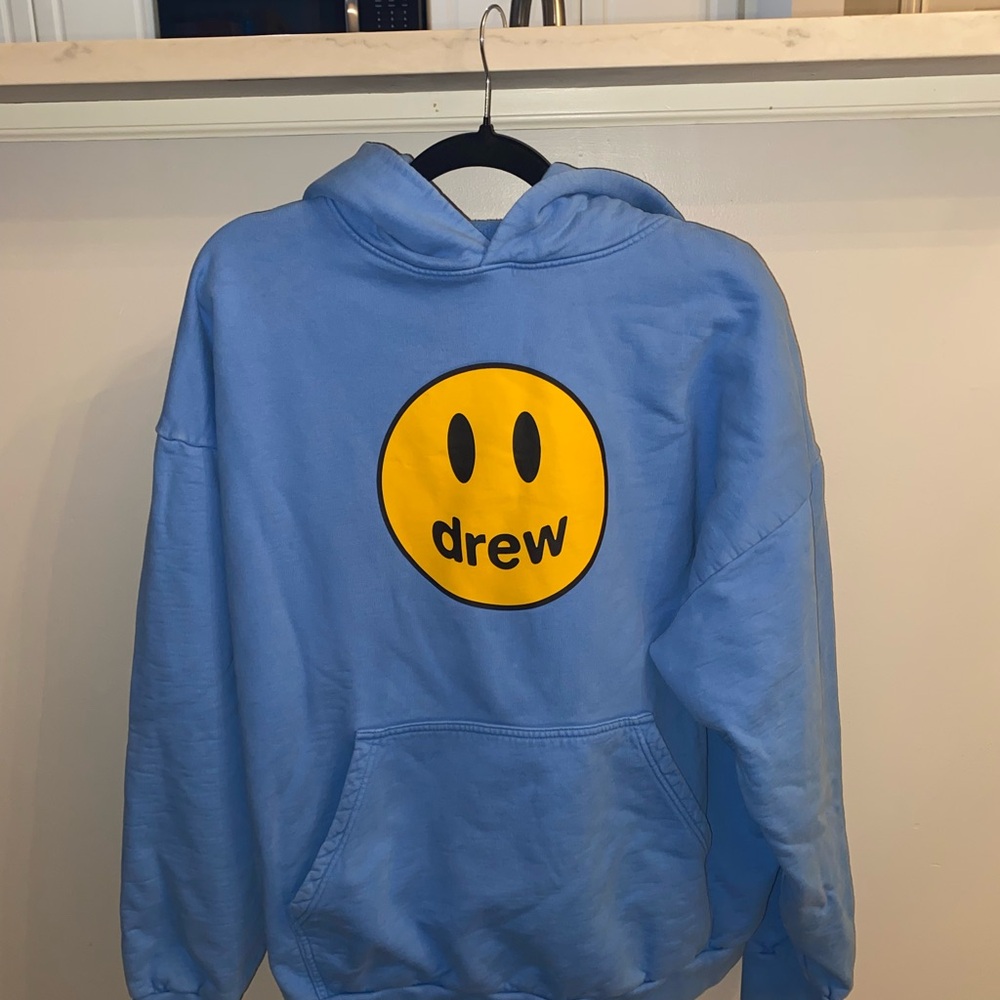 Drew House Light Blue Hoodie with Yellow Logo